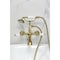 Kingston Brass 7-Inch Wall Mount Tub Faucet with Hand Shower, Brushed Brass CC543T7 - alternate 2