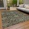 Homeroots 3' X 5' Charcoal And Beige Damask Washable Indoor Outdoor Area Rug 603377 - alternate 2