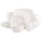 Gibson Soho Lounge 16 Piece Fine Ceramic Soft Square Stoneware Dinnerware Set in White 136631.16 - alternate 1