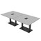 Skutchi Designs Rectangle Conference Table With Power, 48 in W, 96 in L, Grey HAR-REC-48X96-DOU.BK-U779-EBLK - alternate 1