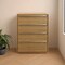 Homeroots 32" Natural Solid Wood Four Drawer Dresser 555429 - alternate 1