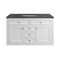 James Martin Vanities Chicago 48 in. Single Vanity, Glossy White, w/ 3 CM Charcoal Soapstone Silestone Top 503-V48-GW-3CSP - alternate 1