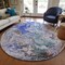 Homeroots 8' Beige Blue And Taupe Round Abstract Washable Indoor Outdoor Area Rug 577952 - alternate 2