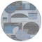 Homeroots 8' Blue And Gray Round Geometric Washable Indoor Outdoor Area Rug 618012 - alternate 2