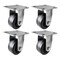 Hyw Products Heavy Duty Caster Set 4in Phenolic Wheels, 4 Rigid, 4PK 40-40R-A1-PH-4 - alternate 1