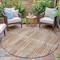 Homeroots 8' Rust And Ivory Round Striped Washable Indoor Outdoor Area Rug 631553 - alternate 2