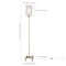 Homeroots 66" Brass Torchiere Floor Lamp With Clear Transparent Glass Drum Shade 523530 - alternate 2