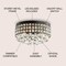 Jonathan Y Meredith 14.5" 3-Light Crystal Drops/Metal LED Flush Mount, Black JYL6142A - alternate 3