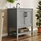 Flash Furniture Vega 30in. Vanity w/Sink, Soft Close Doors & Open Shelf, Carrara Marble, Black Hardware, Gray/White FS-VEGA30-GY-HDBLK-GG - alternate 2