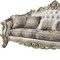 Homeroots 40" Antiqued White Velvet Curved Floral Sofa And Toss Pillows With Champagne Legs 348231 - alternate 2