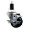Service Caster 3'' Soft Rubber Swivel 1-3/8'' Expanding Stem Caster with Brake SCC-EX20S314-SRS-TLB-138 - alternate 1