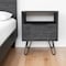 Homeroots 22" Gray Faux Wood Nightstand With Storage 478274 - alternate 2