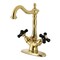 Kingston Brass Double-Handle 4" Centerset Bathroom Faucet with Brass Pop-Up, Brushed Brass KS1437PKX - alternate 1