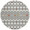 Homeroots 8' Ivory Red And Gray Round Geometric Washable Indoor Outdoor Area Rug 612186 - alternate 2