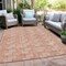 Homeroots 5' X 8' Salmon And Ivory Geometric Washable Indoor Outdoor Area Rug 595032 - alternate 2