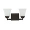Jonathan Y Staunton 15" 2-Light Farmhouse Cottage Metal LED Vanity Light w/Frosted Glass Shades, Oil Rubbed Bron JYL7523A - alternate 2