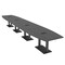 Skutchi Designs Boat Conference Table With Power, 48 in W, 240 in L, Grey HAR-BOT-48x240-DOU.BK-WA7949-EBLK - alternate 1