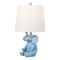 Jonathan Y Kairi 21" Modern Shabby Chic Resin/Iron Happy Elephant LED Kids' Table Lamp with Phone Stand, Blue JYL4060C - alternate 1
