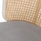 Leisuremod Ervilla Wicker Bar Stool with Fabric Seat and White Powder Coated Steel Frame, Grey EBW-31GR - alternate 3