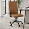 Leisuremod Evander Office Chair in Upholstered Leather & Iron Frame with Swivel & Tilt, Acorn Brown EO19LBRL - alternate 2