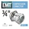 Halex EMT Connector, 3/4 in, Compression, Steel, Galvanized 26232 - alternate 3