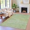 Homeroots 8' X 10' Artichoke Green And Ivory Abstract Washable Indoor Outdoor Area Rug 631584 - alternate 1