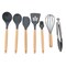 Gibson Home Holton 7 Piece Silicone Beech Wood Kitchen Tool Set in Grey 137356.07 - alternate 1