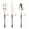 Smarty Had A Party Gold with Black Handle Moderno Plastic Cutlery Set - Spoons, Forks and Knives (240 Guests), 720PK 9320-GBSCS-CASE - alternate 2