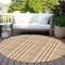 Homeroots 8' Brown Beige And Beige Round Plaid Washable Indoor Outdoor Area Rug 601502 - alternate 2