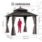 Sunjoy Kingston 10x10 Gazebo with Metal Roof , Curtain, and Netting - Brown Aluminum Posts A10204362200 - alternate 2
