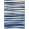 Homeroots 5' X 8' Navy Blue Ivory And Gray Striped Washable Indoor Outdoor Area Rug 597344 - alternate 3