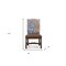 Homeroots Set of Two Blue And Brown Solid Wood Upholstered Chenille And Leather Dining Side Chairs 552133 - alternate 2