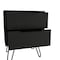 Homeroots 22" Black Wood Two Drawer Nightstand 543658 - alternate 2
