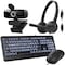 Delton Work Anywhere 12Y USB Headset, 1080p Webcam, Big-Key USB Keyboard & Mouse Bundle, Black 10Y - alternate 1