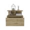 Homeroots 12" Beige Wood One Drawer Nightstand 529080 - alternate 2