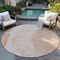 Homeroots 8' Terra Cotta Orange And Copper Round Abstract Washable Indoor Outdoor Area Rug 582046 - alternate 2