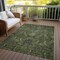 Homeroots 5' X 8' Olive Green And Charcoal Damask Washable Indoor Outdoor Area Rug 603330 - alternate 3