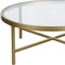 Homeroots 36" Gold Glass And Steel Round Coffee Table 520976 - alternate 2