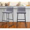 Homeroots Set of Two 30" Gray And Black Fabric And Steel Bar Height Bar Chairs 555744 - alternate 2