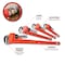 Performance Tool 4 pc. Pipe Wrench Set, Drop Forged Steel Jaws, 8 10 14 24 in. W1136 - alternate 2