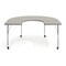 Flash Furniture Commercial Adjustable Height Horseshoe Activity Table with Locking Casters-LTGY XU-A6066-HRSE-LTGRY-T-A-CAS-GG - alternate 3