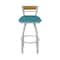 Holland Bar Stool Co Revelle 36in Swivel Extra Tall Bar Stool, Anodized Nickel Finish, Medium Back and Graph Tidal Seat 881 - alternate 2