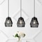 Jonathan Y Ibiza Island 30" 3-Light Woven Rope/Metal Bohemian Coastal LED Linear Pendant, Black JYL1124B - alternate 2