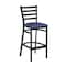Flash Furniture HERCULES Black Ladder Back Metal Restaurant Barstool - Blue Vinyl Seat XU-DG697BLAD-BAR-BLV-GG - alternate 1