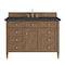 James Martin Vanities Brittany 48" Single Vanity, Pecan w/ 3 CM Charcoal Soapstone Silestone Top 655-V48-PCN-3CSP - alternate 1