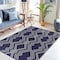 Homeroots 4' X 6' Blue Geometric Machine Braided Distressed Area Rug With UV Protection 555634 - alternate 2