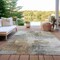 Homeroots 5' X 8' Ivory Gray And Khaki Abstract Washable Indoor Outdoor Area Rug 616833 - alternate 2