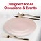 Smarty Had A Party 7.5" Pink with Gold Rim Organic Round Disposable Plastic Appetizer/Salad Plates (120 Plates), 120PK 937PG-CASE - alternate 3