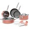 Bakkenmaster Bakken 12-Piece Aluminum Cookware Set, Nonstick, PTFE & PFAS Free, Pink, Oven Safe BAKCRMIC8PINK - alternate 1