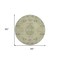 Homeroots 8' Artichoke Green Brown And Beige Round Floral Washable Indoor Outdoor Area Rug 605445 - alternate 2